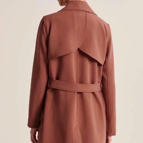 🧥 Abercrombie & Fitch Rust Red Trench Coat – Size Small - Picture 11 of 12